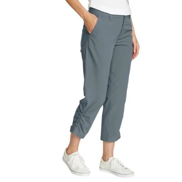 EDDIE BAUER Ripstop Crop Pants Size 8 Ladies’ Women’s Gray NWT Pockets Capri - Picture 3 of 16